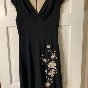 AGB Dress black with embroidered floral